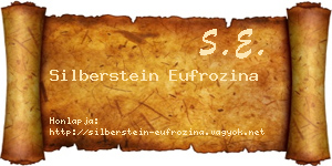 Silberstein Eufrozina névjegykártya