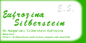 eufrozina silberstein business card